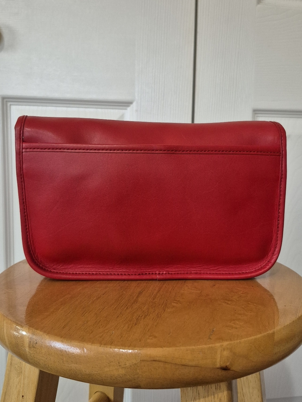 TANNERY WEST vintage Red Leather Turnlock Satchel - Picture 7 of 16